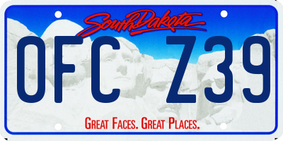 SD license plate 0FCZ39