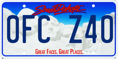 SD license plate 0FCZ40