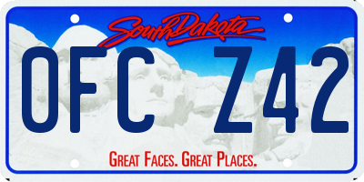 SD license plate 0FCZ42