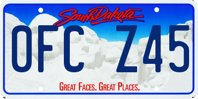 SD license plate 0FCZ45