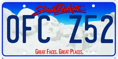 SD license plate 0FCZ52