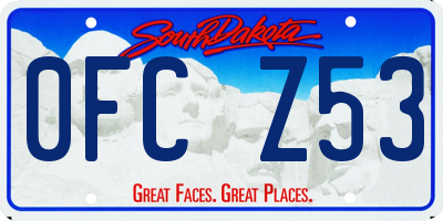 SD license plate 0FCZ53