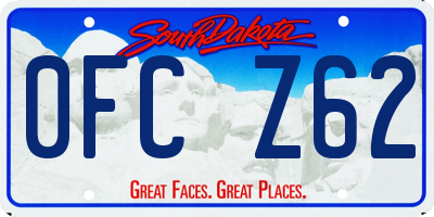 SD license plate 0FCZ62