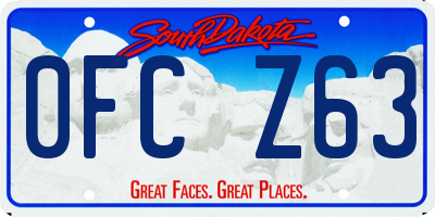 SD license plate 0FCZ63