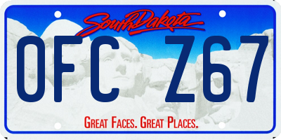 SD license plate 0FCZ67