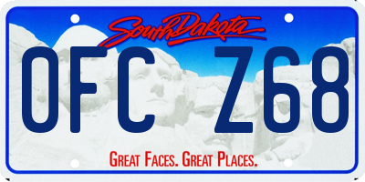 SD license plate 0FCZ68