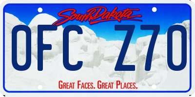 SD license plate 0FCZ70