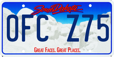 SD license plate 0FCZ75