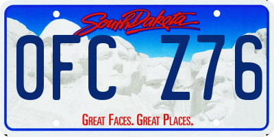 SD license plate 0FCZ76