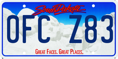 SD license plate 0FCZ83