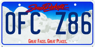 SD license plate 0FCZ86