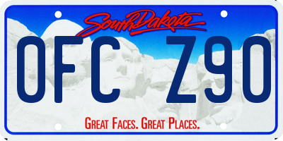 SD license plate 0FCZ90