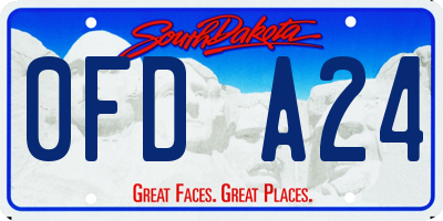SD license plate 0FDA24