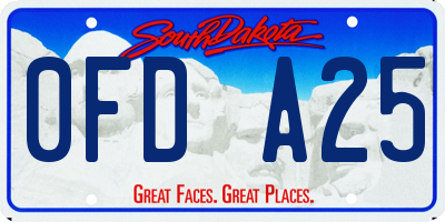 SD license plate 0FDA25