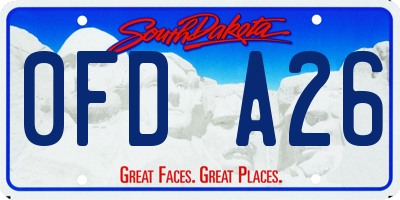 SD license plate 0FDA26