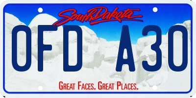 SD license plate 0FDA30