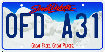 SD license plate 0FDA31
