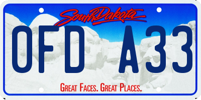 SD license plate 0FDA33