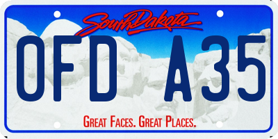 SD license plate 0FDA35