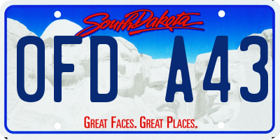 SD license plate 0FDA43