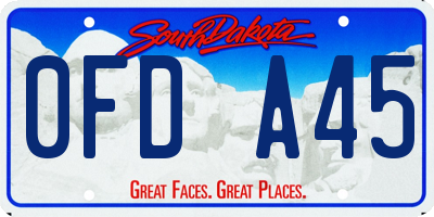 SD license plate 0FDA45