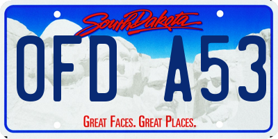 SD license plate 0FDA53