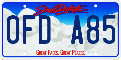SD license plate 0FDA85