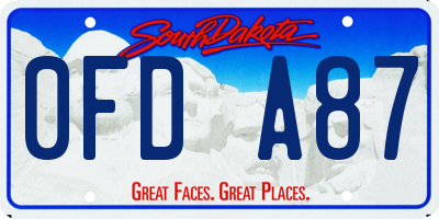 SD license plate 0FDA87