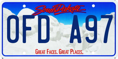 SD license plate 0FDA97