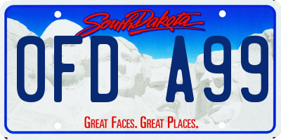 SD license plate 0FDA99
