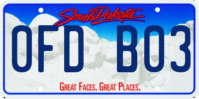 SD license plate 0FDB03