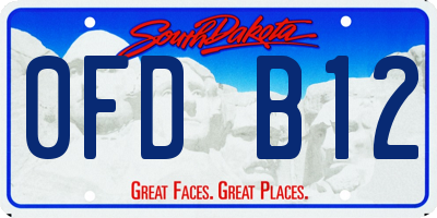 SD license plate 0FDB12