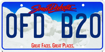SD license plate 0FDB20