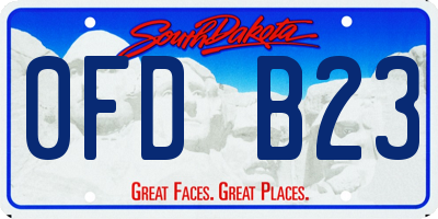 SD license plate 0FDB23
