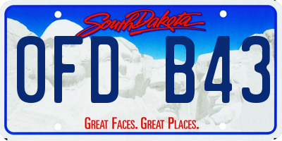 SD license plate 0FDB43