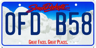 SD license plate 0FDB58