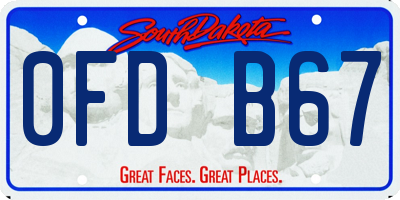 SD license plate 0FDB67