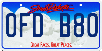 SD license plate 0FDB80