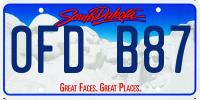 SD license plate 0FDB87