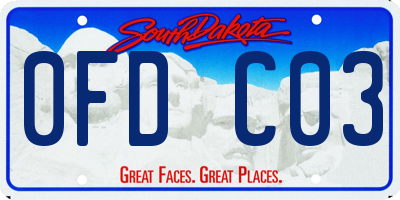 SD license plate 0FDC03