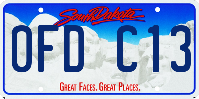 SD license plate 0FDC13