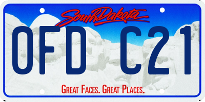 SD license plate 0FDC21