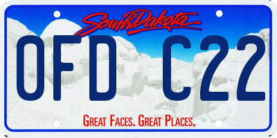 SD license plate 0FDC22
