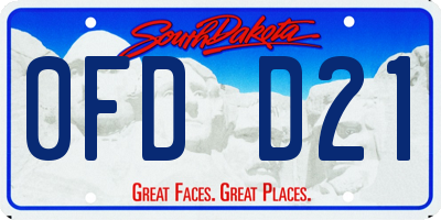 SD license plate 0FDD21
