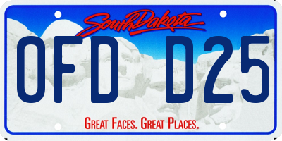 SD license plate 0FDD25