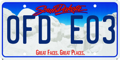 SD license plate 0FDE03