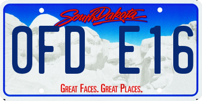 SD license plate 0FDE16