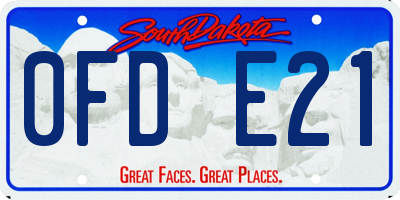 SD license plate 0FDE21