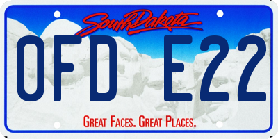 SD license plate 0FDE22