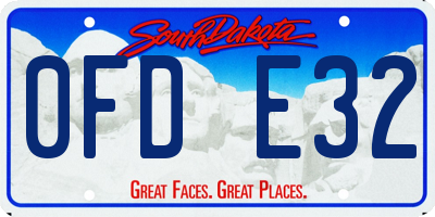 SD license plate 0FDE32